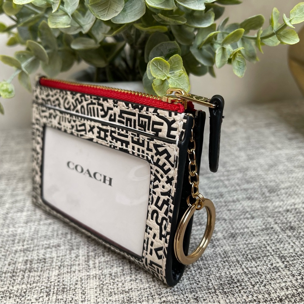 $69 Price per piece Coach Disney Mickey Mouse X Keith Haring Mini ID Case Card - Picture 3 of 12